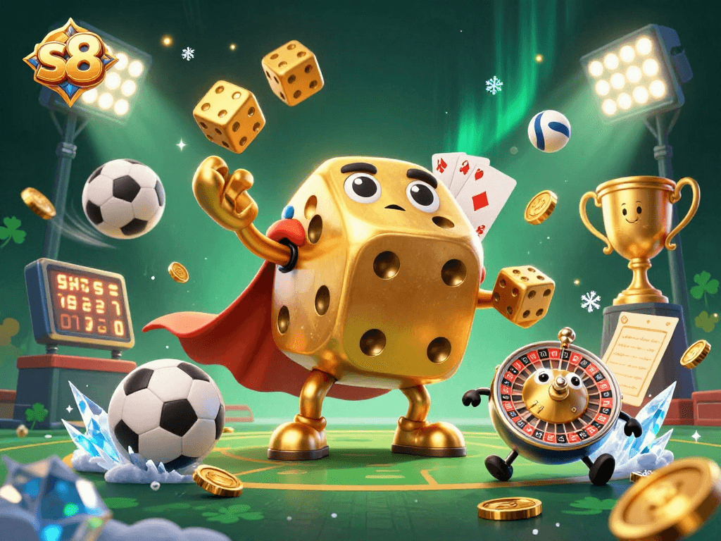 S8 offers dynamic sports betting with lively cartoon characters and engaging elements creating a vibrant atmosphere.