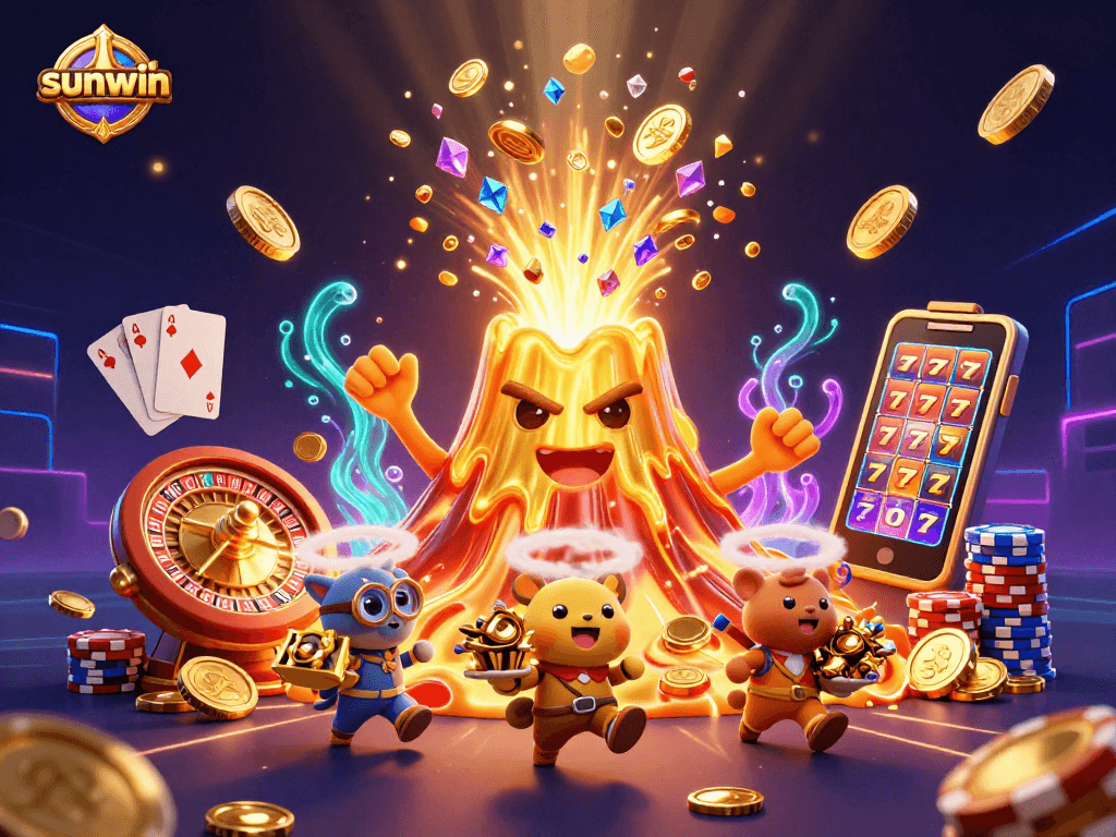 Experience the thrill of sunwin as the golden volcano erupts treasures while players enjoy winning opportunities.
