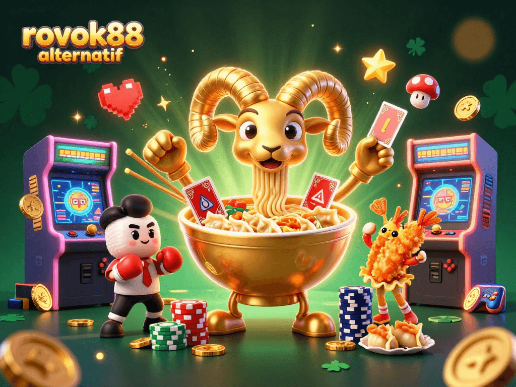 Capture the excitement of rokok88 alternatif as cartoon characters engage in thrilling casino games.