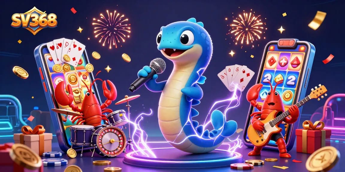 SV368 electrifying casino scene with a DJ electric eel, enhancing gaming excitement underwater.