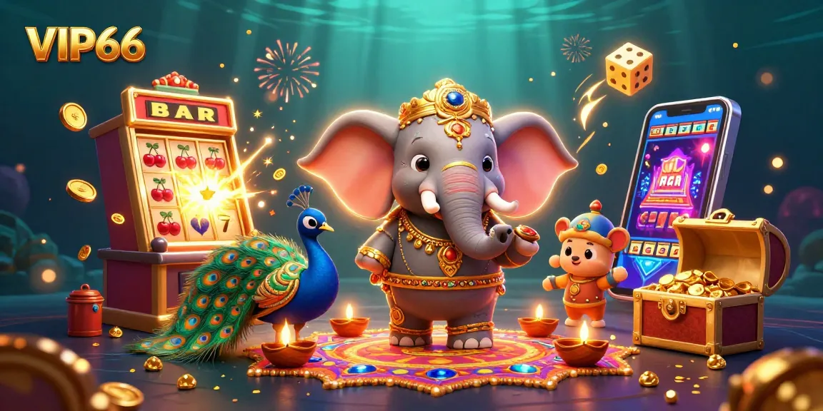 Spin and win at VIP66 with a vibrant casino scene showcasing colorful characters and dynamic slots.