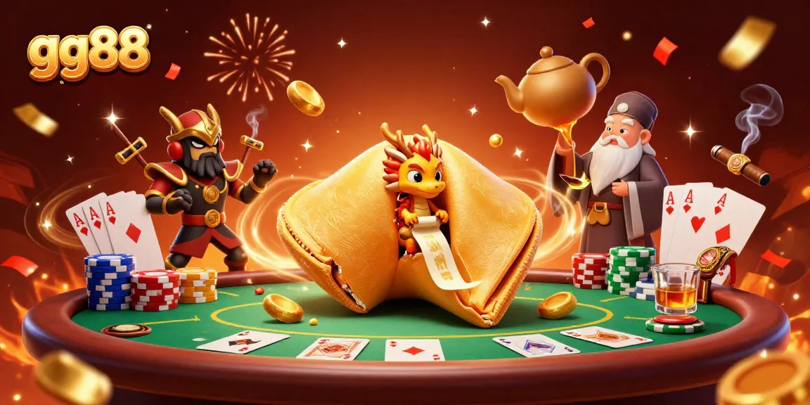 Experience exciting promotions at gg88 with a colorful casino illustration featuring poker elements.