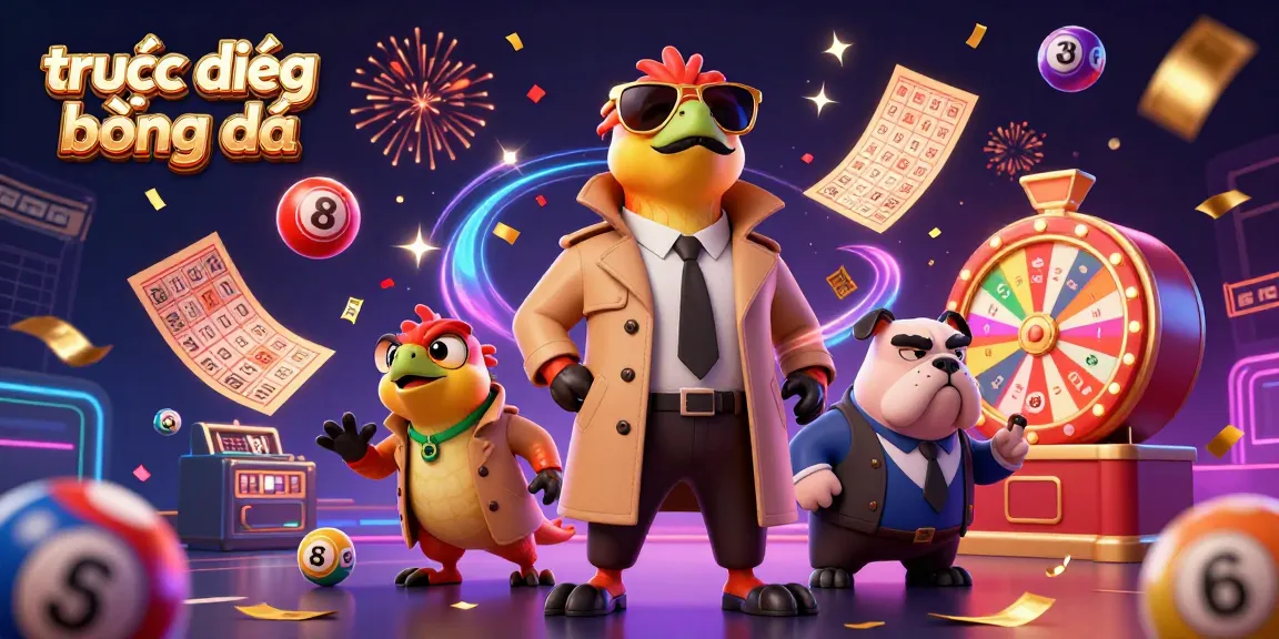 Experience trực tiếp bóng đá with colorful elements and dynamic lottery action in a vibrant casino scene.