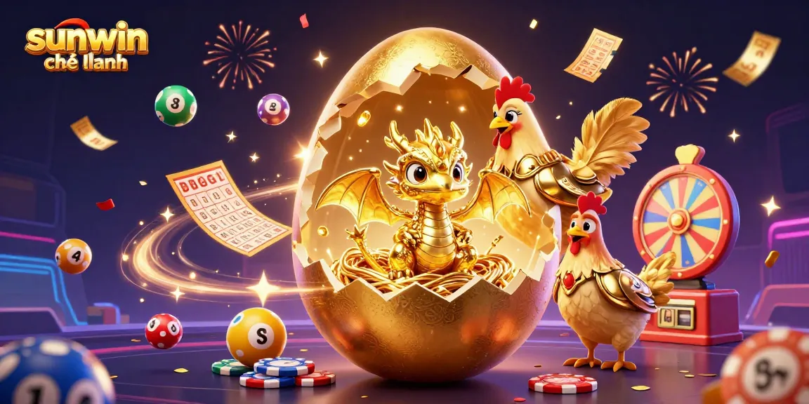 Experience the thrill of sunwin chính hãng with a vibrant 3D casino scene featuring a golden dragon.
