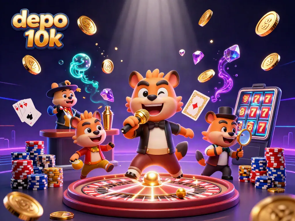 Experience action with depo 10k at a lively casino club featuring quirky hyenas.