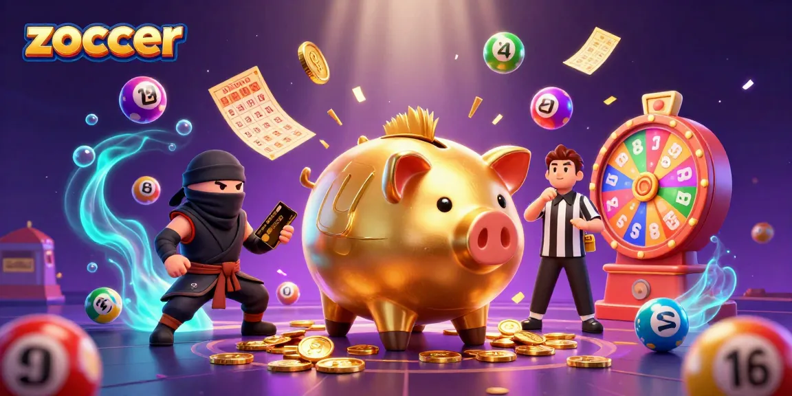 Zoccer’s exciting 3D illustration showcases dynamic gameplay elements with vibrant lottery actions.