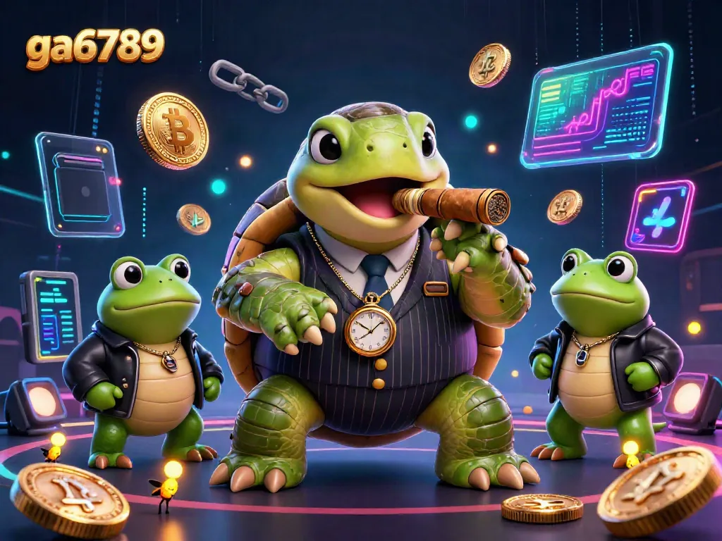 Experience the excitement of ga6789 as a snapping turtle in a mobster suit meets vibrant casino elements.