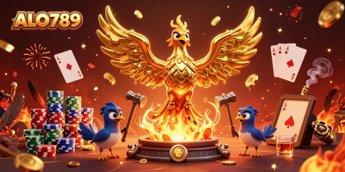 Engage in thrilling fights with ALO789's dynamic 3D illustration of a molten phoenix and battling elements.