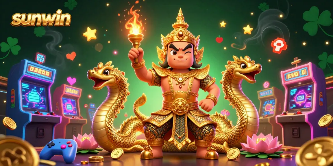 Engage the thrill of winning at Sunwin with vibrant 3D casino elements and dynamic arcade visuals.