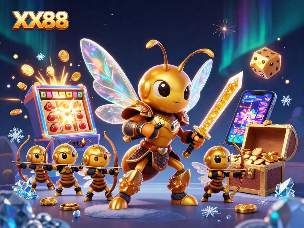 Experience the excitement of XX88 with dynamic 3D casino scene featuring vibrant characters and thrilling game elements.