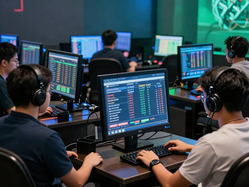 Engaged online togel players using amanahtoto platform to analyze data.