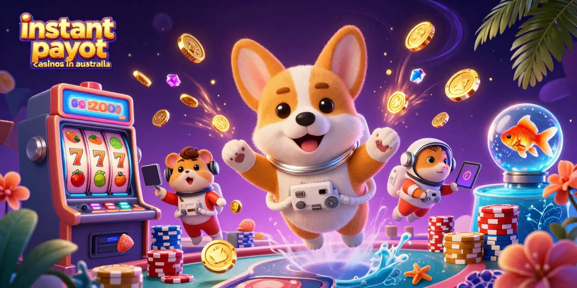 Engage with instant payout casinos in Australia featuring a space-themed gambling scene.