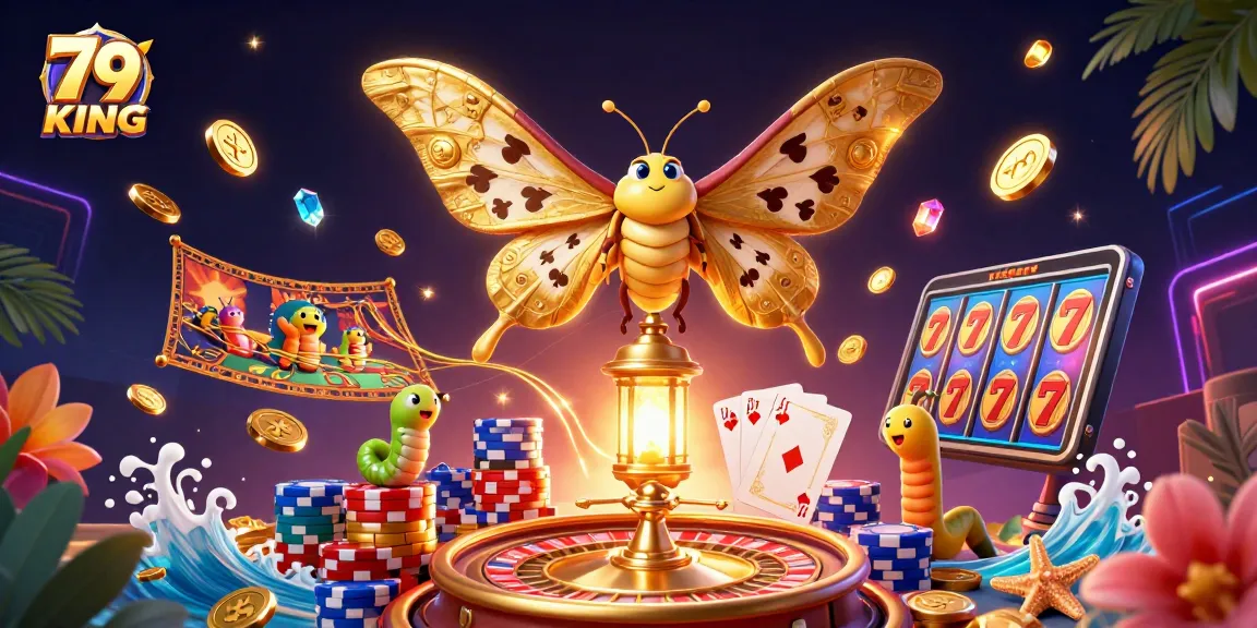 Experience the vibrant 79 KING casino world with spinning roulette and golden treasures in stunning detail.