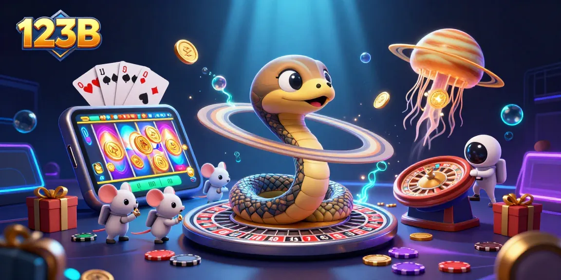 Engage with 123B's vibrant 3D illustrated casino scene showcasing thrilling gambling activities.
