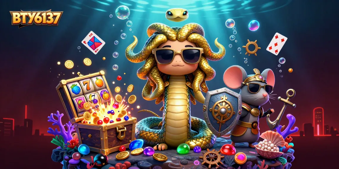 Engage with BTY6137 through a vibrant casino adventure featuring Medusa and a warrior mouse.