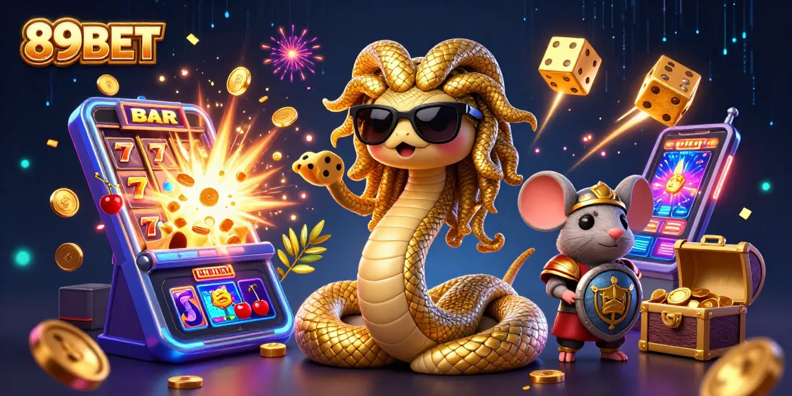 Experience the excitement of 89BET with vibrant casino elements and engaging characters.