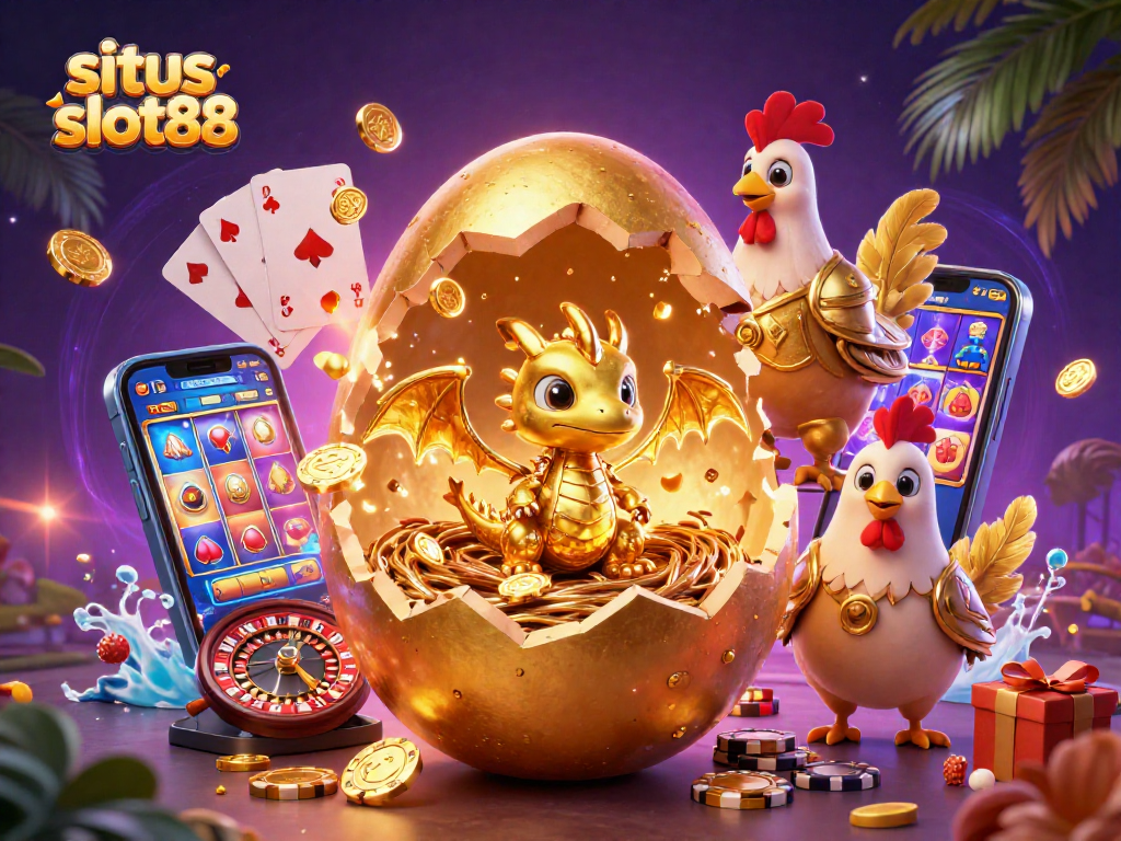 Engage with situs slot88's fantasy world where golden creatures and casino themes collide!