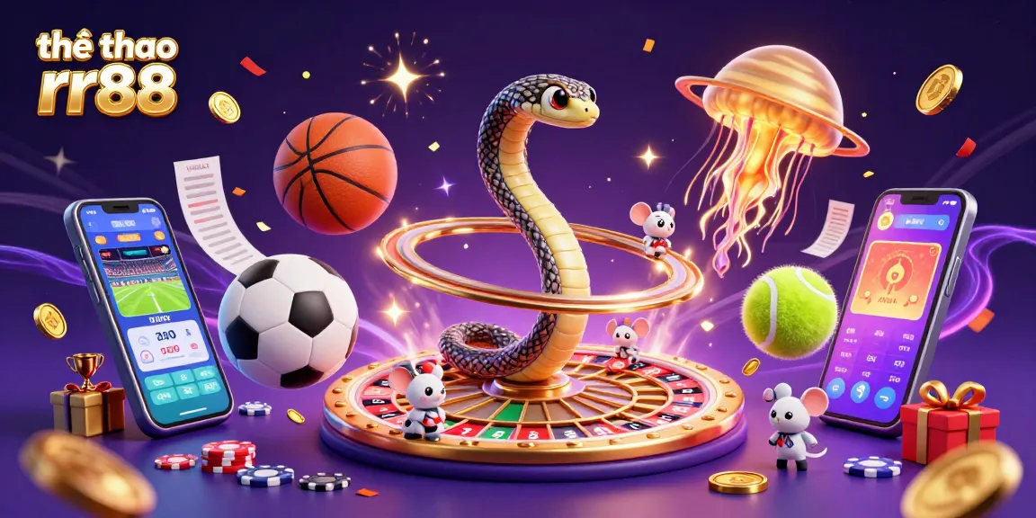 Engaging scene depicting thể thao rr88 sports betting with animated characters and vibrant betting elements.