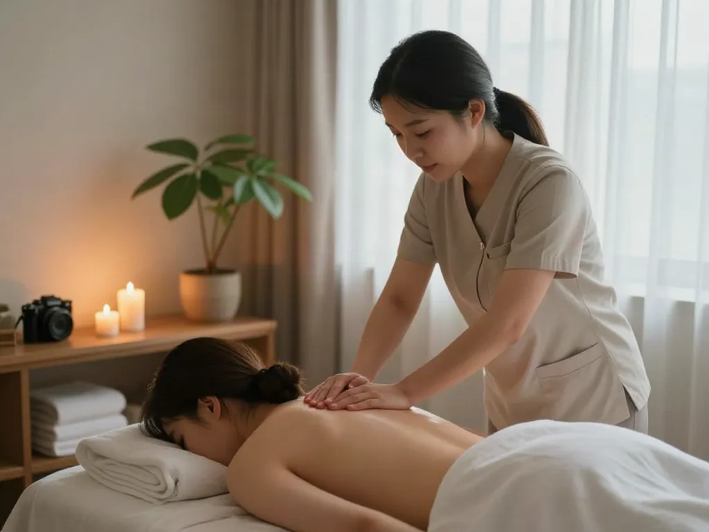 Experience soothing 동탄출장안마 with a skilled therapist in a tranquil, inviting massage room.