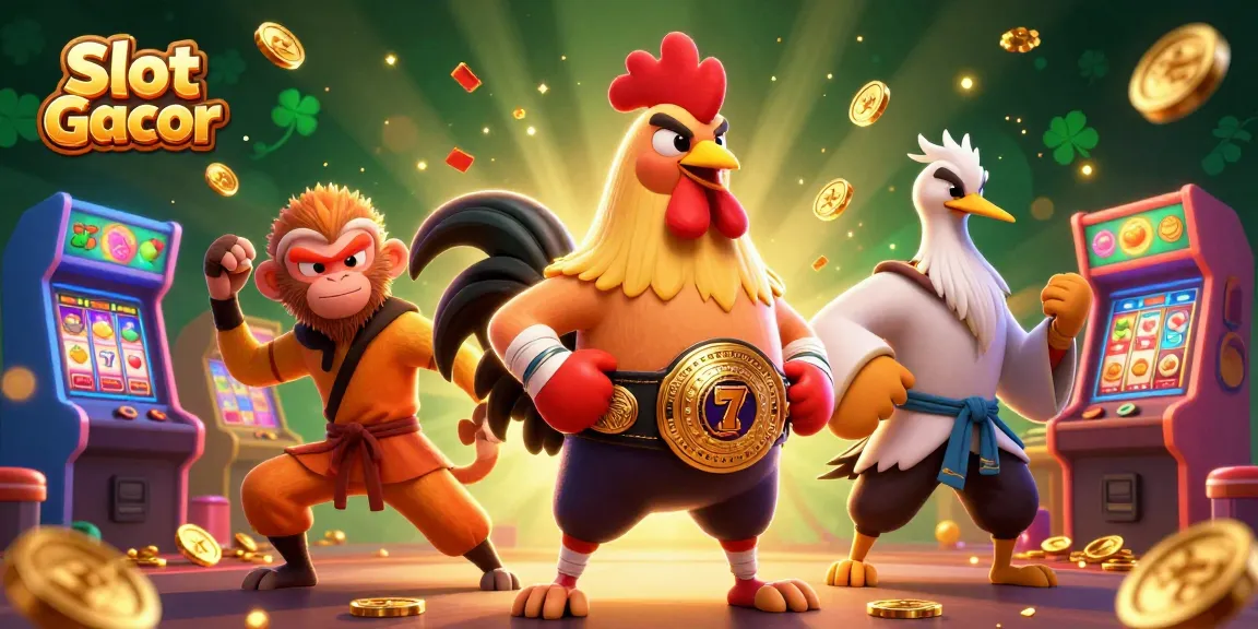 Spin the Slot Gacor reels with vibrant symbols and dynamic characters in an entertaining casino scene.