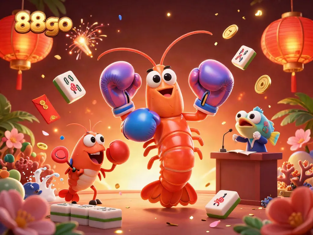 Engage with exciting gameplay at 88go, featuring a vibrant 3D casino scene with animated characters.