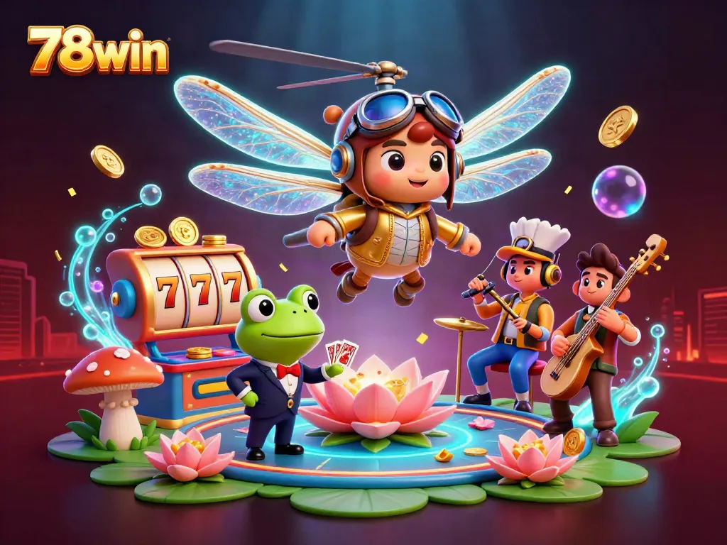 Experience thrilling gameplay with 78win in this vibrant casino scene featuring engaging characters and rich visuals.