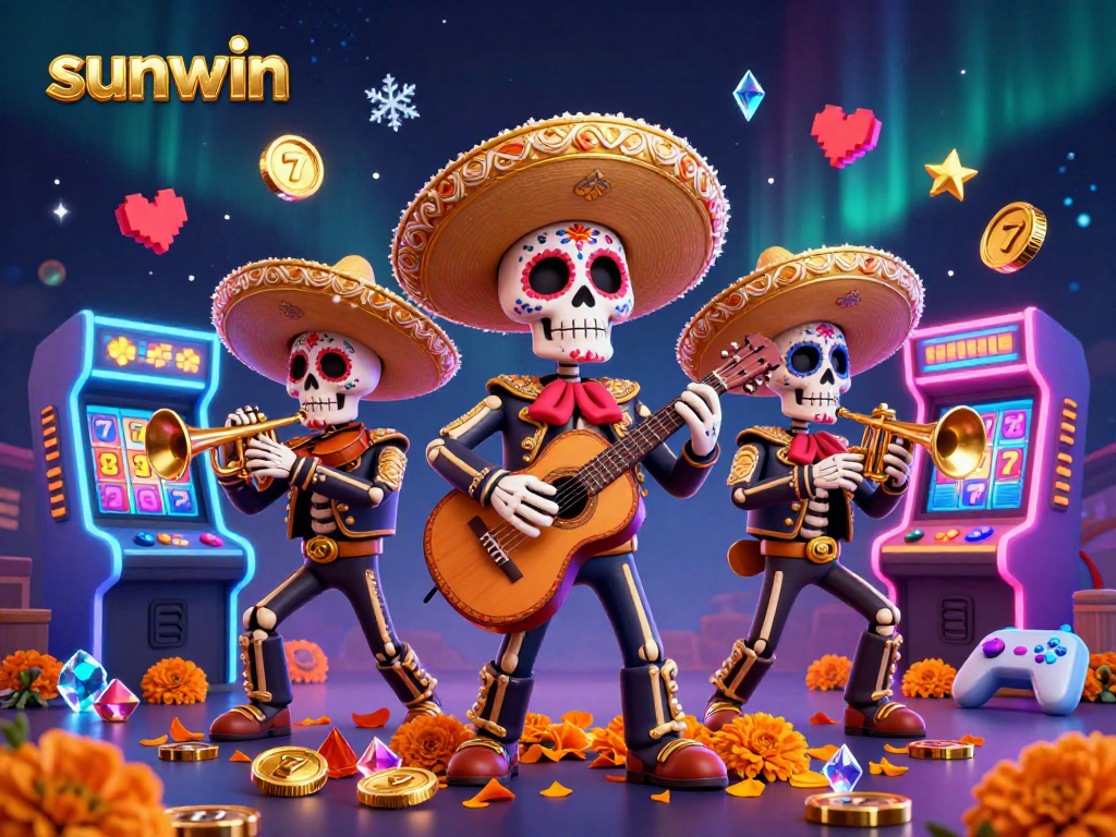 Experience the excitement of sunwin with a vibrant Day of the Dead mariachi band celebrating wins.