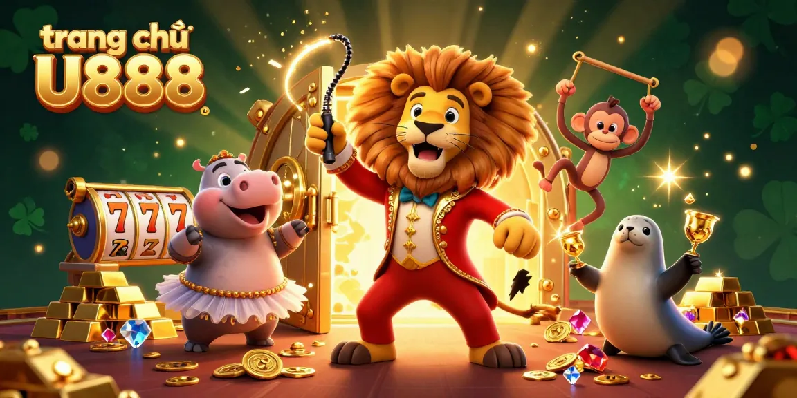 Experience the thrilling world of slots and jackpots with trang chủ U888 in this vibrant 3D illustration.