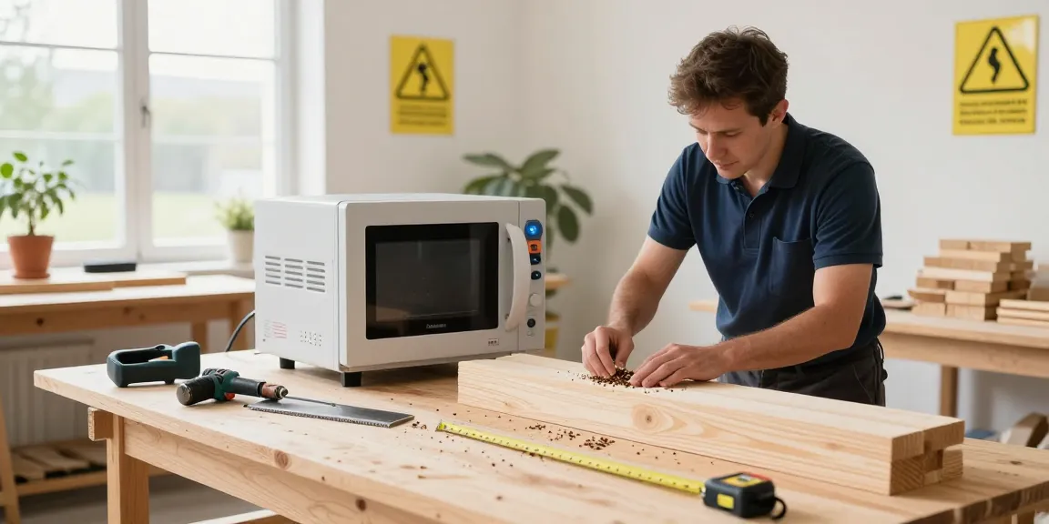 Shashel microwave technology in action, eliminating wood-boring insects.