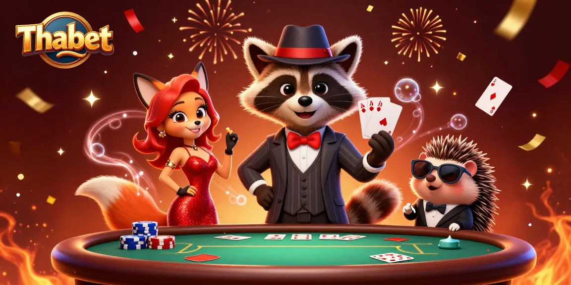 Experience winning strategies with Thabet at a lively poker table filled with action.