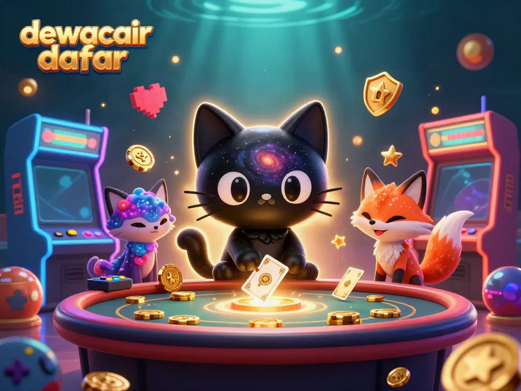 Experience gaming excitement at dewacair daftar, featuring unique characters and vibrant casino elements.