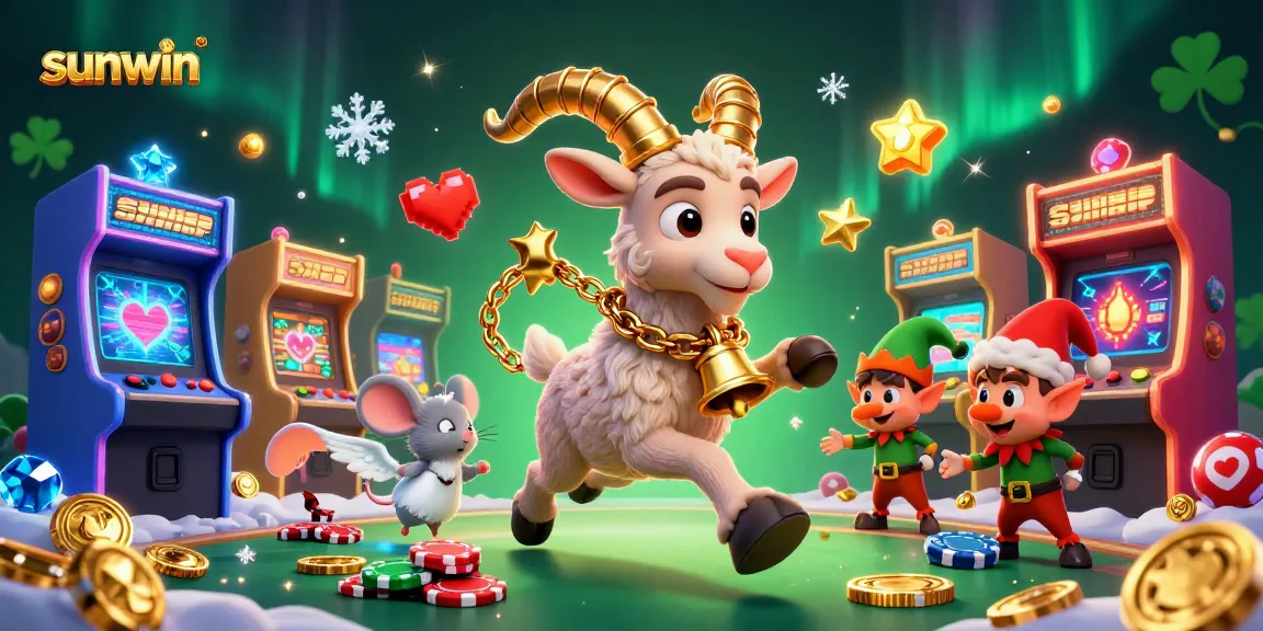 Play at sunwin's lively casino as Krampus and his companions engage in playful antics while creating excitement.