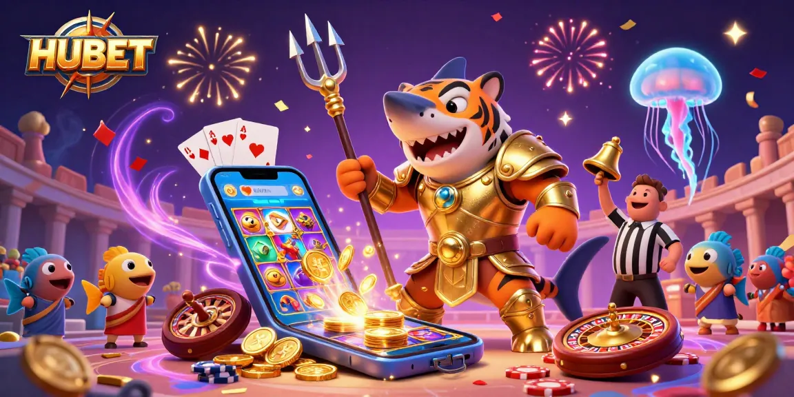 Engage in thrilling gameplay with HUBET, showcasing a vibrant underwater casino scene and dynamic gaming elements.