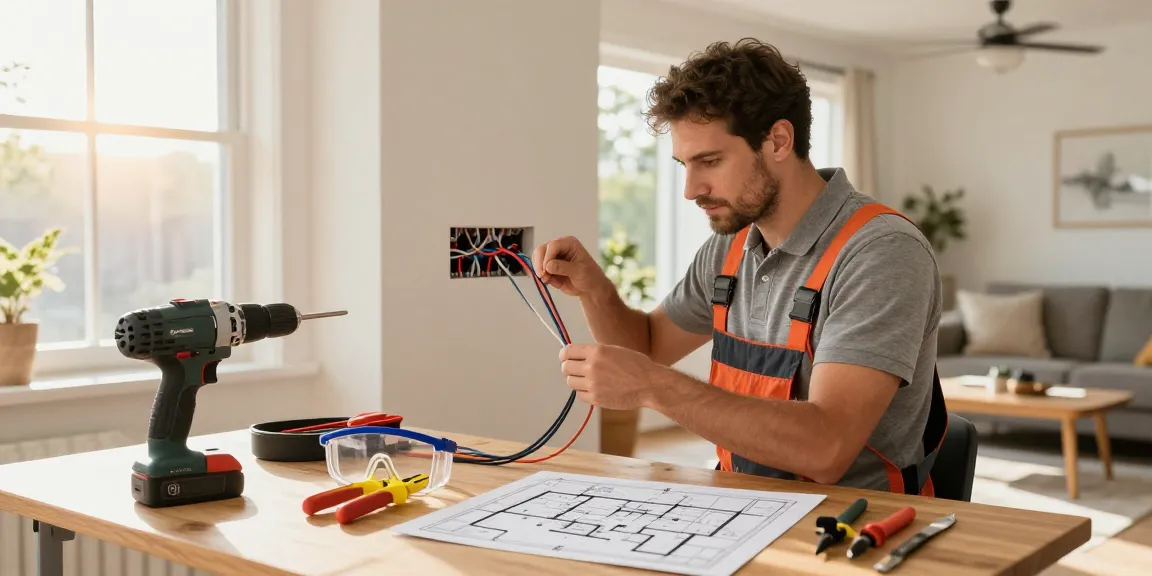 Elektriker bei der Elektroinstallation in Dortmund und Umgebung, professionell und zuverlässig in einem modernen Zuhause.