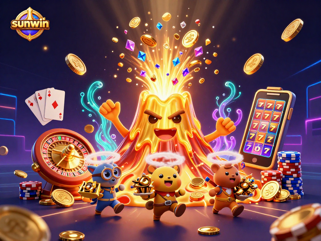 Experience the thrill of sunwin as the golden volcano erupts treasures while players enjoy winning opportunities.
