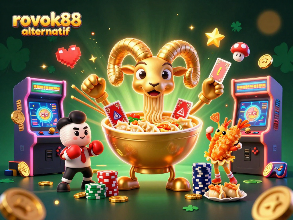 Capture the excitement of rokok88 alternatif as cartoon characters engage in thrilling casino games.
