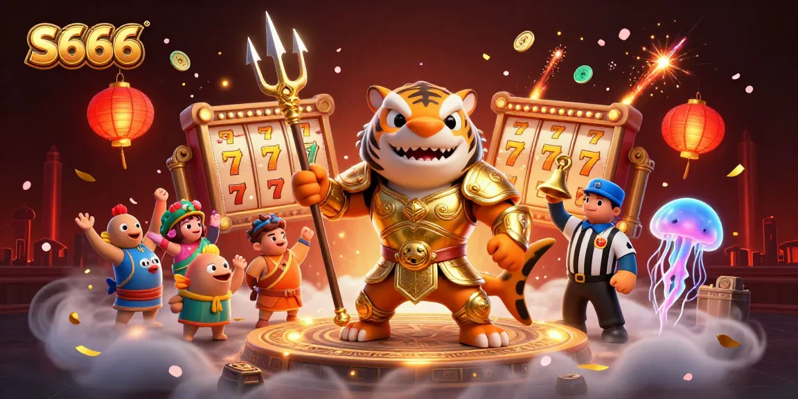 Play and win at S666 with a vibrant underwater casino scene featuring lively 3D characters.