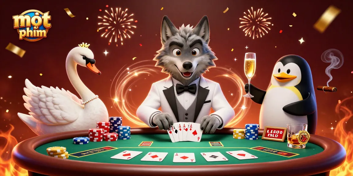 Experience thrilling moments at the baccarat table with mọt phim characters in a vibrant casino scene.
