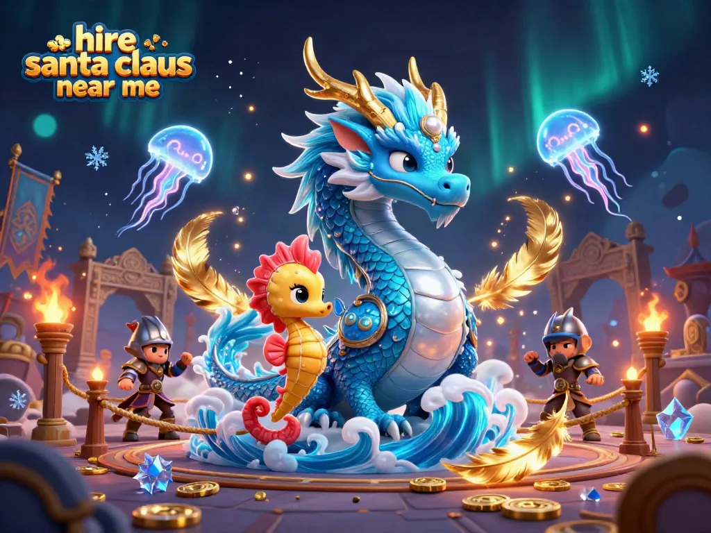 Experience the magic with "hire santa claus near me" in festive gaming realms, rich in colors.