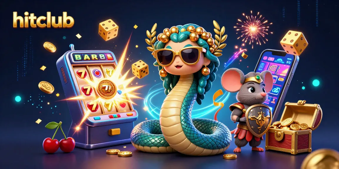 Win big with hitclub's thrilling 3D illustration featuring jackpot excitement and unique characters.
