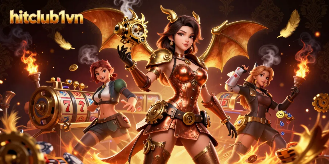 Experience thrilling gameplay at hitclub1vn with dynamic 3D characters amidst vibrant casino elements.