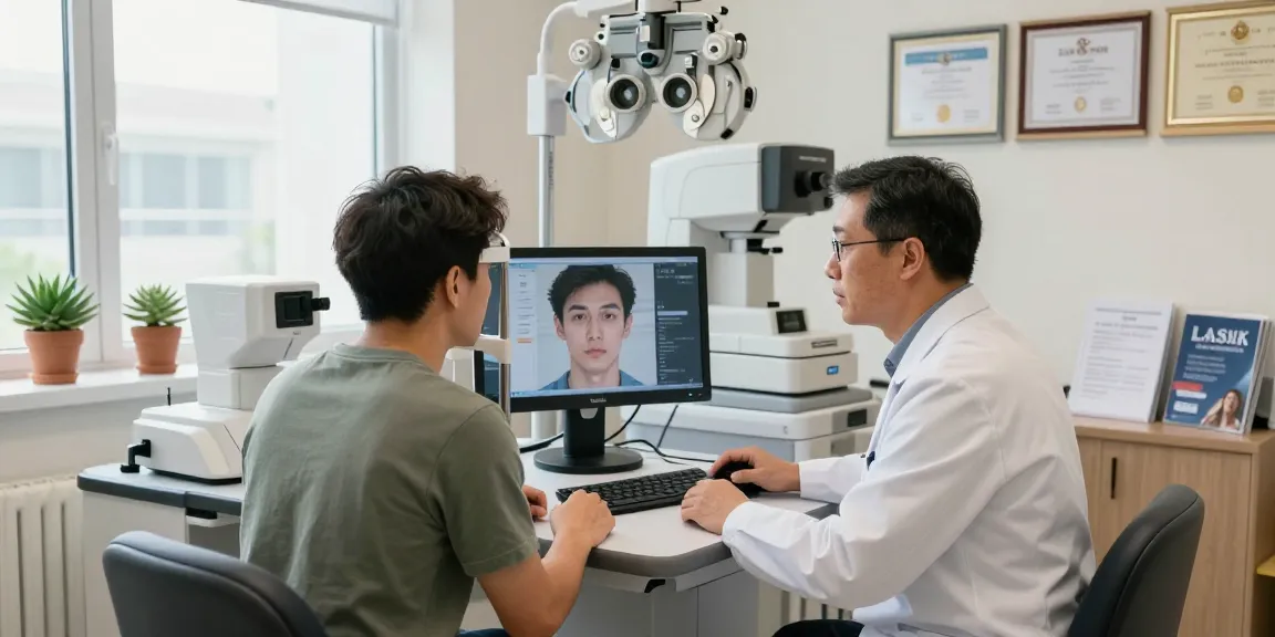Patient receiving LASIK consultation at SNU Eye Clinic in Decatur, showcasing advanced technology and personalized care.