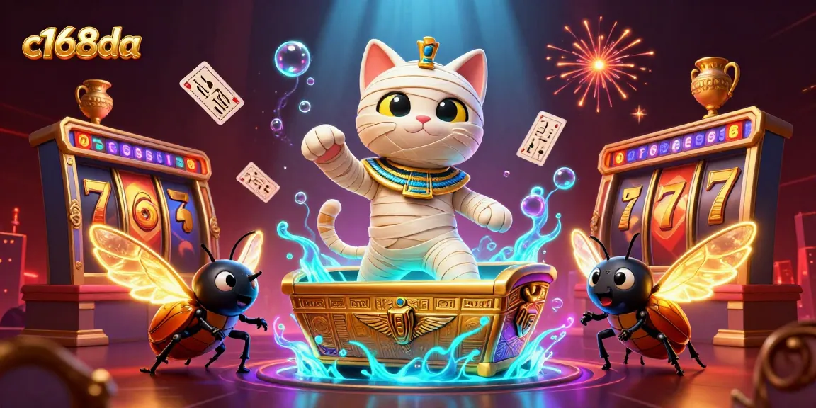 Join the thrill of jackpot winning with c168da in a vibrant 3D casino scene featuring Egyptian elements.