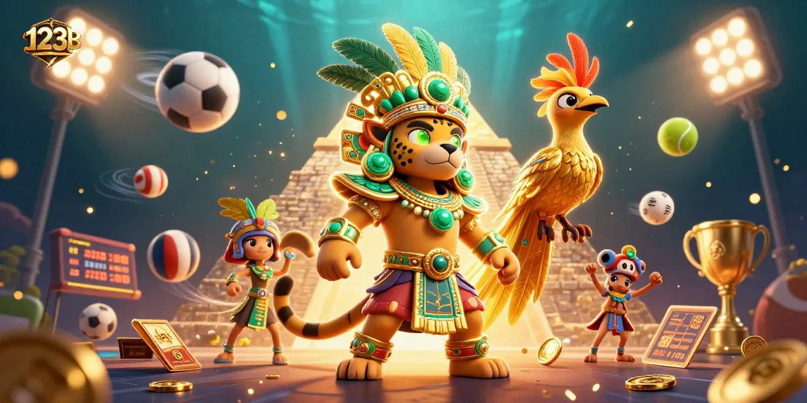 Engage with the action at 123B as Mayan characters immerse in a rich gambling environment filled with dynamic elements.