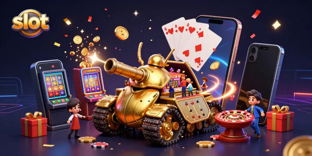 Experience the thrill of slots with lively golden beetle tank casino, explosion of prizes, and colorful slot game action.