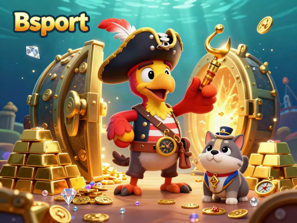 Bsport unveils thrilling sports betting potential with a vibrant casino scene filled with treasure and excitement.
