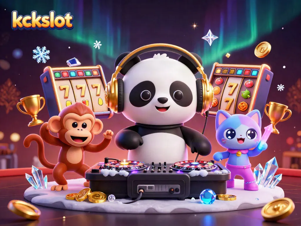 Rasakan keseruan bermain slot di KCKSLOT dengan DJ panda, monyet, dan anak kucing yang berpesta.
