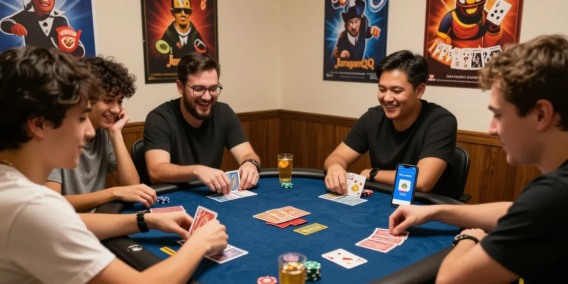 Friends enjoying JuraganQQ card games together, showcasing an engaging and vibrant gaming experience.