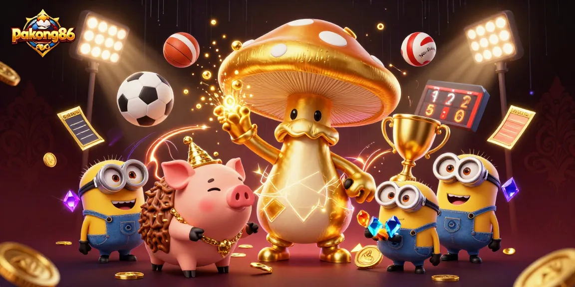 Experience pakong86's magic as the golden wizard conjures treasures in a vibrant casino world.