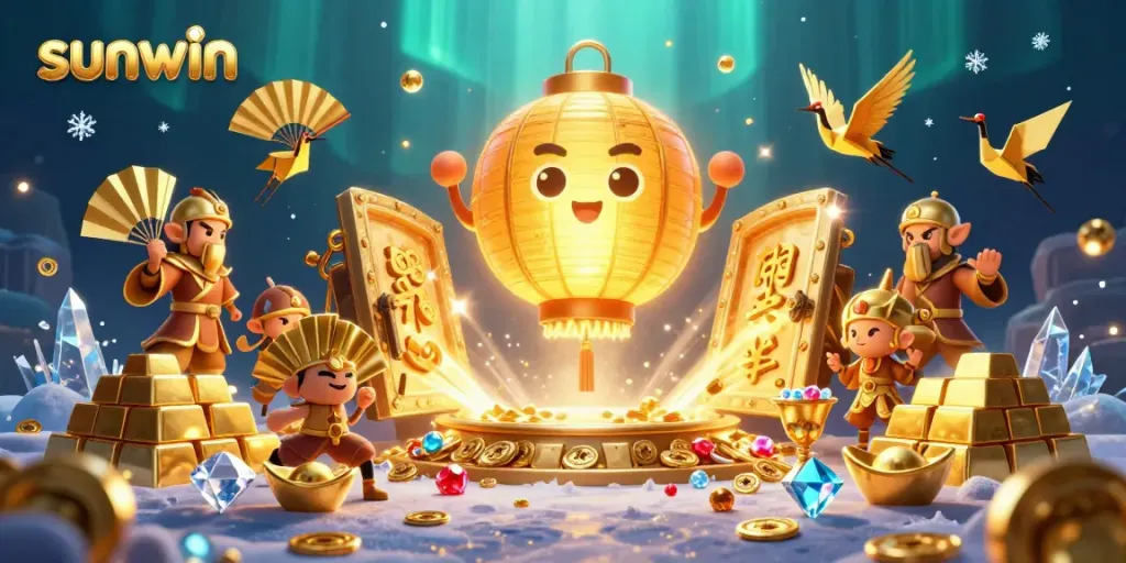 Experience thrilling gameplay with Sunwin's vibrant golden lantern spirit and dynamic casino elements.